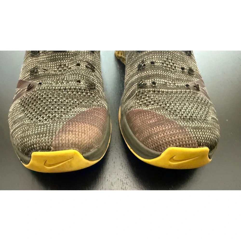 Nike Metcon Flyknit 3 Shoes Mens 9.5 Sequoia/Bright‎ Citron Trainers Sneakers